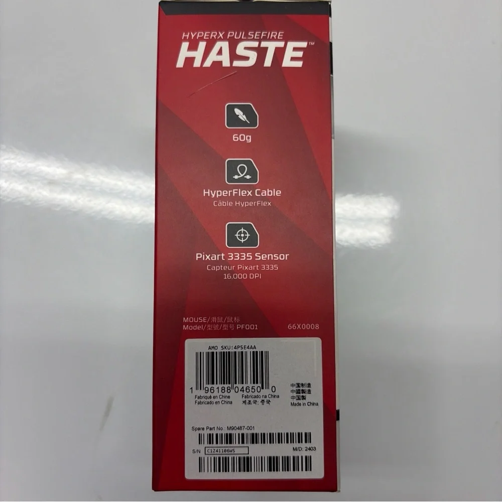 Hype Pulsefire Haste White and Black Gaming Mouse